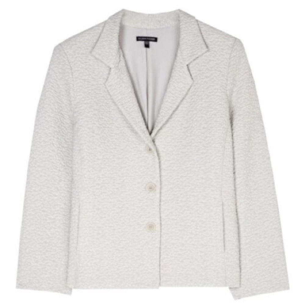 𝅺EILEEN Fisher Cream Textured Stretch Blazer Size L